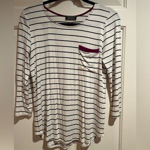 Stripped Top Black and White Size S